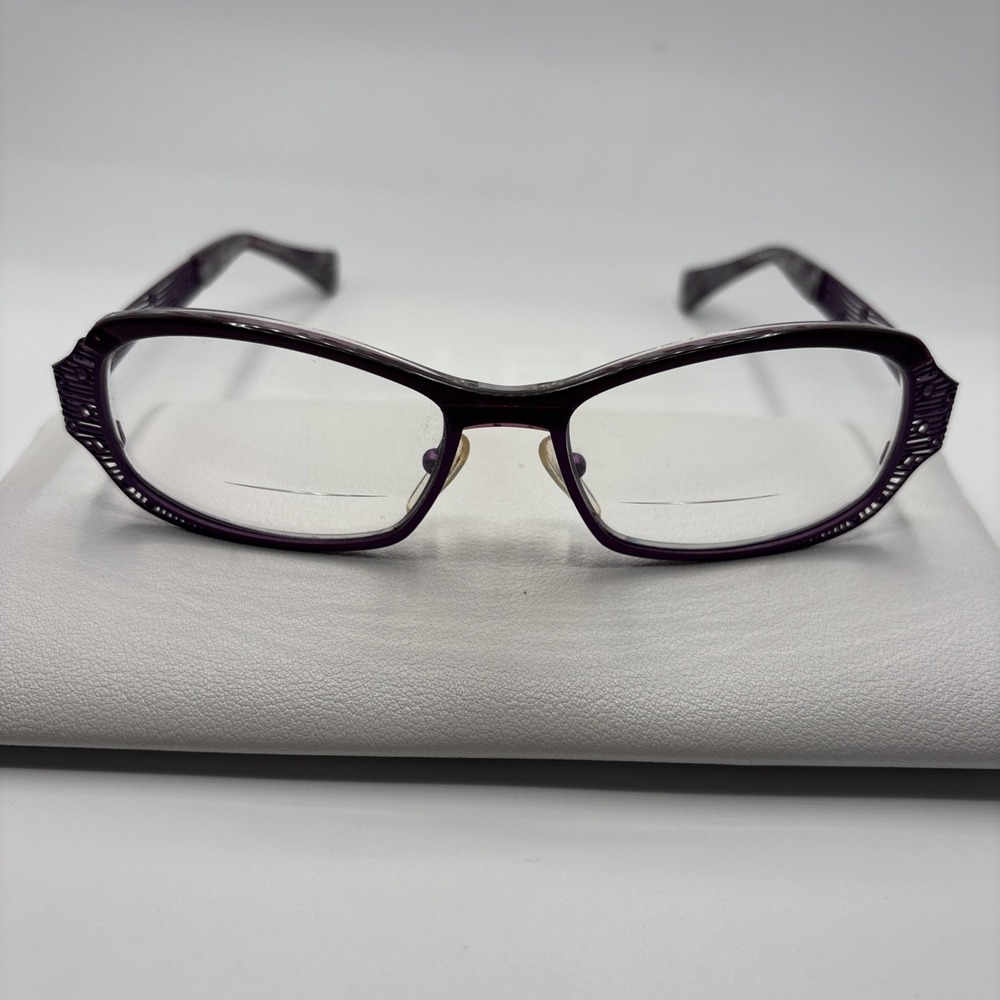 Jean Lafont Eyeglasses Frames HERMINE 737 Purple Tortoise Cat Eye 53-16-128 #057